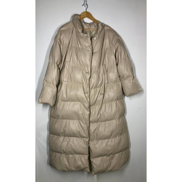 Something Navy Faux Leather Coat Puffer XL - Picture 4 of 13